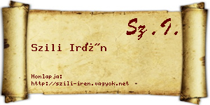 Szili Irén névjegykártya