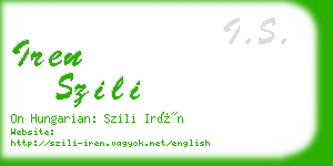 iren szili business card